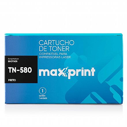 Toner - Toner compatível Brother TN580 Preto - Maxprint - P2500/1600/1800/5000/5100/LT/9700/9800, DCP1200/1400/8000, FAX 8350P/9750P, INTELIFAX 4