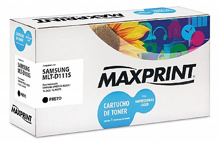 Toner - Toner compatível Samsung MLT-D111S Preto - Maxprint - Para SL-M2020/ SL-M2020W/ SL-M2020FW/ SL-M2070/ SL-M2070W/ SL-M2070FW