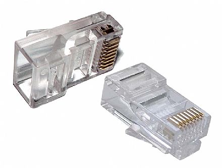 Acessórios para rede - Plug Conector RJ45 Macho Cat 5e - 8 vias - Crimpar (100 unidades)