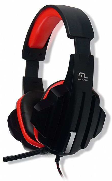 Fone de Ouvido - Headset Gamer Multilaser PH120 - com Controle de Volume - Conector P2 - Preto e Vermelho