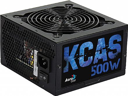 Fonte - Fonte 500W AeroCool KCAS 500 - PFC Ativo - Eficiência 85% - 80 PLUS® Bronze - KCAS-500W