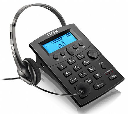 Telefonia fixa - Telefone com Headset Elgin HST-8000 - Base Discadora - com Identificador de Chamadas - 42HST8000000