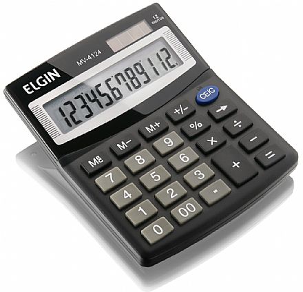 Acessórios - Calculadora de Mesa Elgin MV 4124 - Alimentação Solar e Bateria - 42MV41240000