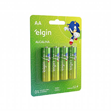 Bateria & Pilhas - Pilha Alcalina AA Elgin LR6 - 4 unidades - 82153