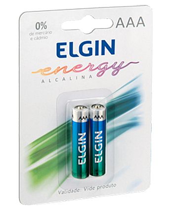 Bateria & Pilhas - Pilha Alcalina AAA Elgin LR03 - 2 unidades - 82154