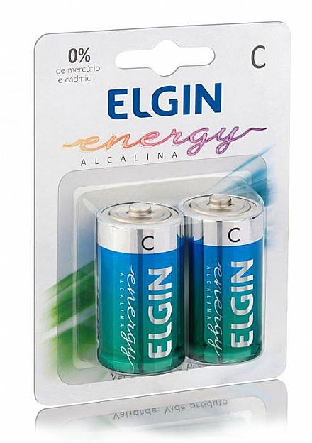 Bateria & Pilhas - Pilha Alcalina C Elgin LR14 - 2 unidades - 82156