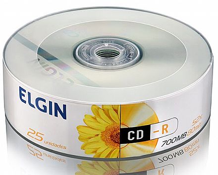 Mídia - CD-R 700MB 52x - Tubo com 25 unidades - Elgin 82160 - OPEN BOX