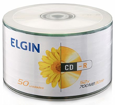 Mídia - CD-R 700MB 52x - Tubo com 50 unidades - Elgin 82116