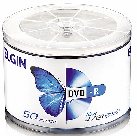 Mídia - DVD-R 4.7GB 16x - Tubo com 50 unidades - Elgin 82117