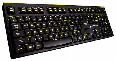 Teclado - Teclado Gamer Cougar 300K - ANSI - 1ms - com iluminação - Preto e Amarelo