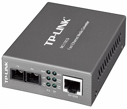 Conversor de Mídia - Conversor de Mídia TP-Link MC110CS - Fibra Óptica WDM 100Mbps Modo Único 20km