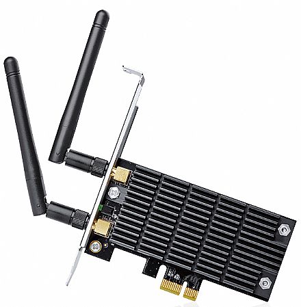 Placas e Adaptadores de rede - Placa de Rede Wi-Fi PCI Express TP-Link Archer T6E AC1300 - Dual Band 2.4 GHz e 5 GHz - 2 Antenas