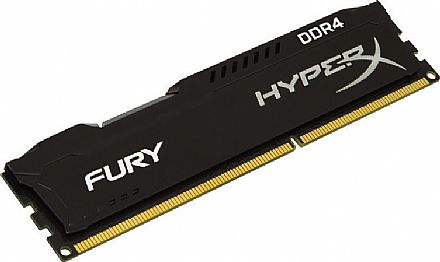 Memória para Desktop - Memória 8GB DDR4 2400MHz Kingston HyperX Fury - CL15 - Preto - HX424C15FB2/8