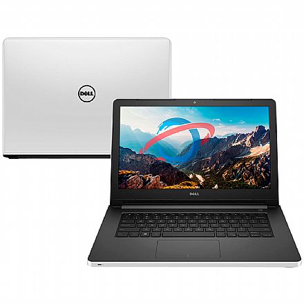 Notebook - Notebook Dell Inspiron I14-5458-D40 - Tela 14", Intel i5, 16GB, SSD 480GB, DVD, Video GeForce 920M 2GB, Linux - Branco