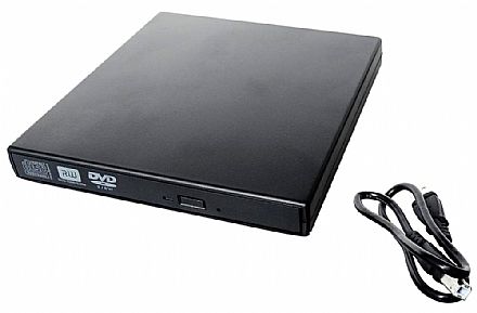 Gravador - Gravador DVD Externo Slim - USB - Preto - SN-208A