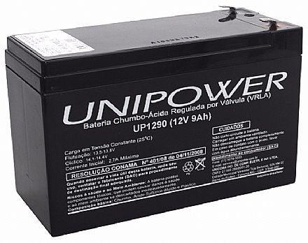 NoBreak - Bateria para Nobreak e Sistemas de Monitoramento e Segurança - 12V / 9Ah - Selada Estacionária - Unipower UP1290