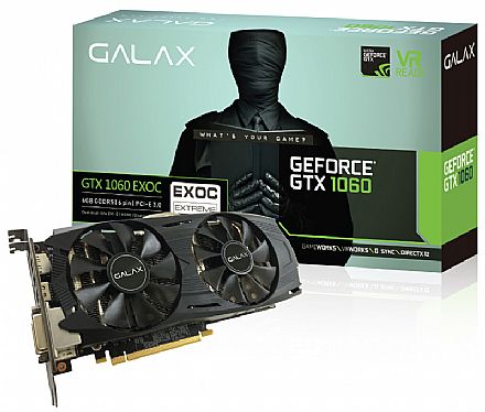 Placa de Vídeo - GeForce GTX 1060 6GB GDDR5 192bits - EXOC Teclab Edition Black - Galax 60NRH7DVM6EV