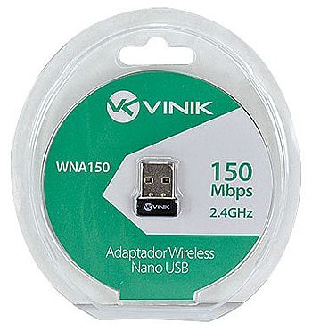Placas e Adaptadores de rede - USB Adaptador Wi-Fi Vinik Nano USB WNA150 - 150Mbps