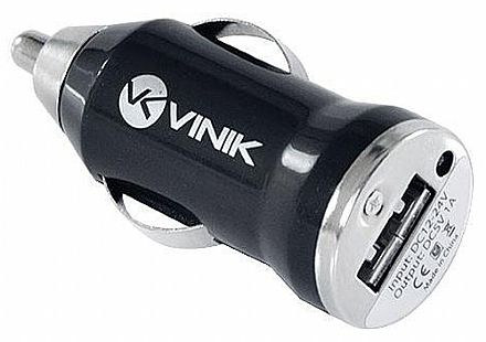 Carregadores - Carregador Veicular USB - 1A - Vinik UCC-1A