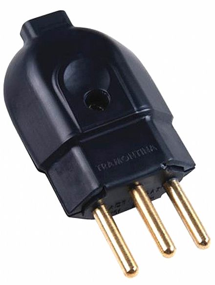 Iluminação & Elétricos - Plug Macho - 3 Pinos - 20A / 250V - Preto - Tramontina