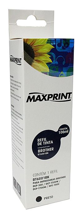 Cartucho - Refil de Tinta Compatível Brother BT6001BK Preto - Maxprint 6116011 - Para Brother DCP-300 / DCP-T500W / DCP-T700W MFC-T800