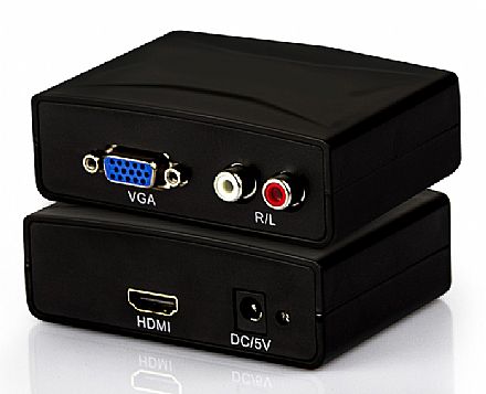 Cabo & Adaptador - Conversor VGA para HDMI com Áudio Entrada RCA - Empire JC1188L