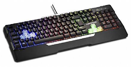 Teclado - Teclado Gamer Multilaser Warrior TC208 - Semi Mecânico - Iluminação por LED