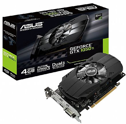 Placa de Vídeo - GeForce GTX 1050 Ti 4GB GDDR5 128bits - PHOENIX Fan Edition - Asus PH-GTX1050TI-4G