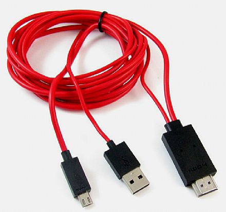 Cabo & Adaptador - Cabo MHL Micro USB para HDMI - 1,8 metros