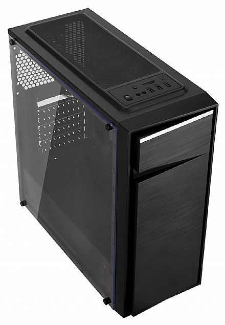 Gabinete - Gabinete Gamer Bluecase BG-015 - USB 3.0 - Janela Lateral de Acrílico - * Liquidação peça com pequenas avarias