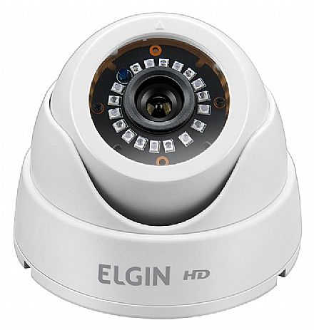 Segurança CFTV - Câmera de Segurança Dome Elgin 42CHDIM22B00 - Lente 2.8mm - com Infra Vermelho - AHD - Branca