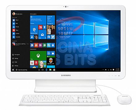 Computador All in One - Computador All in One Samsung E1 - Tela 21.5" Full HD, Intel Celeron 3855U, 8GB, HD 500GB, Windows 10 - DP500A2L-KW1BR