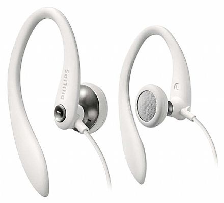 Fone de Ouvido - Fone de Ouvido Esportivo Philips SHS3300WT/10 - Gancho de Orelha - Conector P2 - Branco