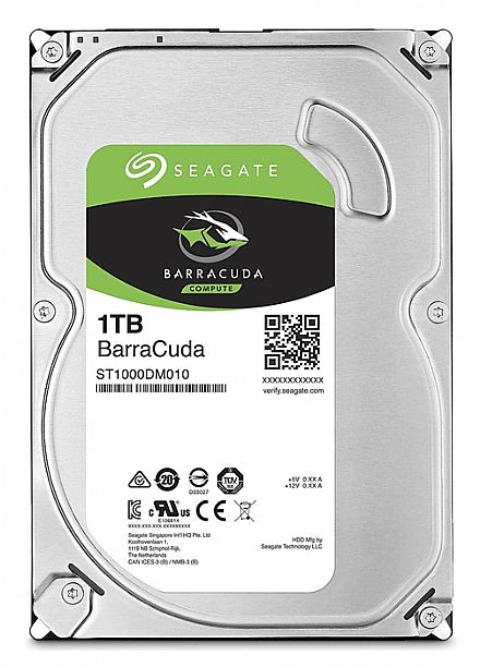 HD (Disco Rígido) - HD 1TB SATA - 7200RPM - 64MB Cache - Seagate BarraCuda ST1000DM010