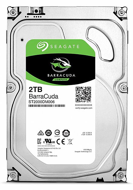 HD (Disco Rígido) - HD 2TB SATA - 7200RPM - 64MB Cache - Seagate BarraCuda ST2000DM006 - *Recertificado