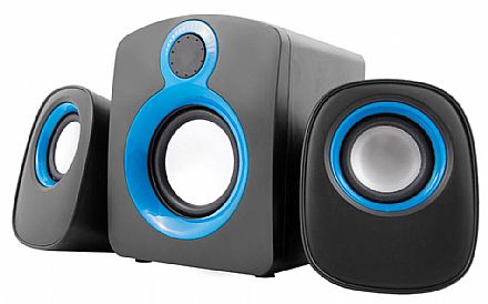 Caixa de Som - Caixa de som 2.1 Maxprint - 16W RMS - Preto e Azul - 6011430