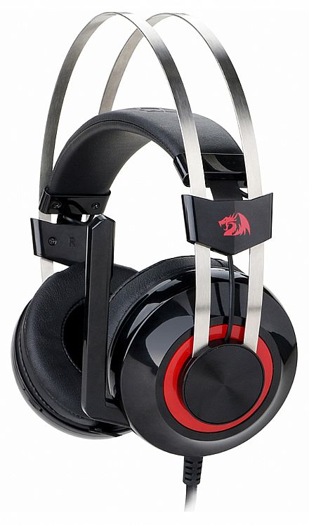 Fone de Ouvido - Headset Redragon Talos - Surround 7.1 - com Microfone e LED - Driver de Vibração - Conector USB - H601