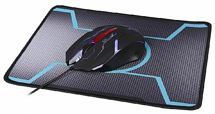 Mouse - Kit Mouse e Mousepad Dazz Tiglon X - 1200dpi - Iluminação interna - 624666