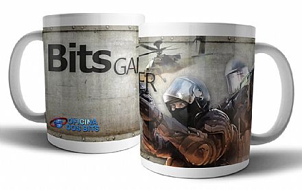 Acessórios - Caneca de porcelana - Bits Gamer CS GO