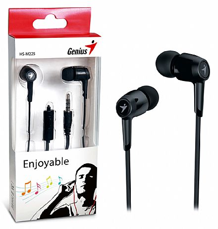 Fone de Ouvido - Fone de Ouvido Intra Auricular Genius HS-M225 - com Microfone - Conector P2 - Preto - 31710193100