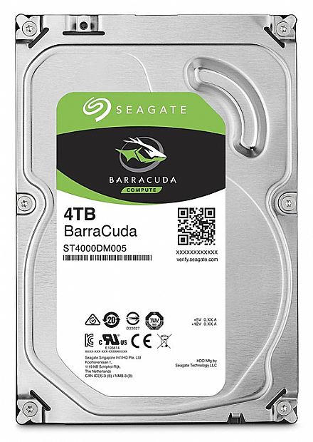 HD (Disco Rígido) - HD 4TB SATA - 5900RPM - 64MB Cache - Seagate Barracuda ST4000DM005