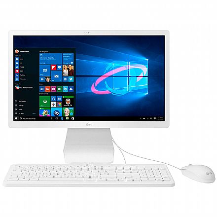 Computador All in One - Computador All in One LG 22V280 - Tela 21.5" IPS Full HD, Intel Quad Core N4100, 4GB, HD 500GB, Windows 10 *Liquidação Peça de Vitrine