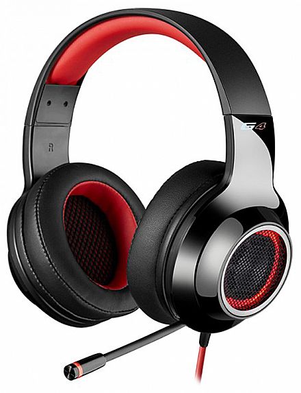 Fone de Ouvido - Headset Gamer Edifier G4 - 7.1 Canais - com Vibração e LED - Conector USB - Microfone retrátil - Vermelho