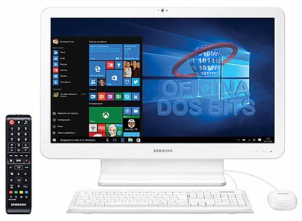 Computador All in One - Computador All In One Samsung E3 - Tela 21.5" Full HD, Intel i3 6006U, 4GB, HD 500GB, TV Digital, Windows 10 - DP500A2L-KS3