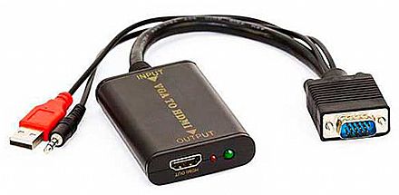 Cabo & Adaptador - Conversor VGA para HDMI com áudio - alimentação USB - Empire 4452