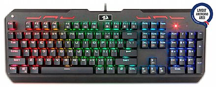 Teclado - Teclado Mecânico Redragon VARUNA - LED RGB - Switch Outemu Blue - K559-RGB - ANSI