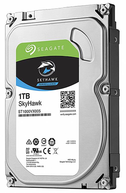 HD (Disco Rígido) - HD 1TB SATA - 5900RPM - 64MB Cache - Seagate Surveillance SkyHawk - ST1000VX005 - Ideal para Vigilância