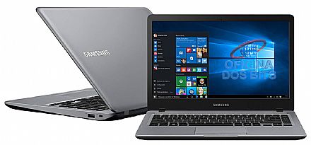 Notebook - Notebook Samsung Essentials E35S - Tela 14", Intel Core i3 6006U, 4GB, HD 1TB, Intel HD Graphics 520, Windows 10 - Prata - NP300E4L-KW1BR