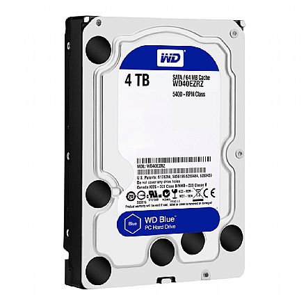 HD (Disco Rígido) - HD 4TB SATA - 5400RPM - 64MB Cache - Western Digital Blue - WD40EZRZ