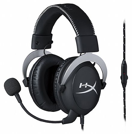 Fone de Ouvido - Headset Gamer Kingston HyperX Cloud Silver - com Controle de Volume - Preto e Cinza - Conector P2 - HX-HSCL-SR/NA